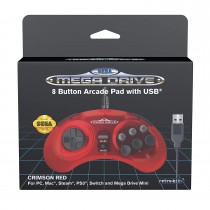 Pad SEGA Mega Drive Retro-Bit 8 B USB Crimson Red